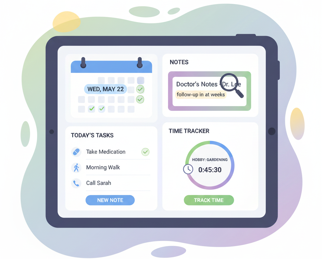 Digital organization dashboard for senior citizens